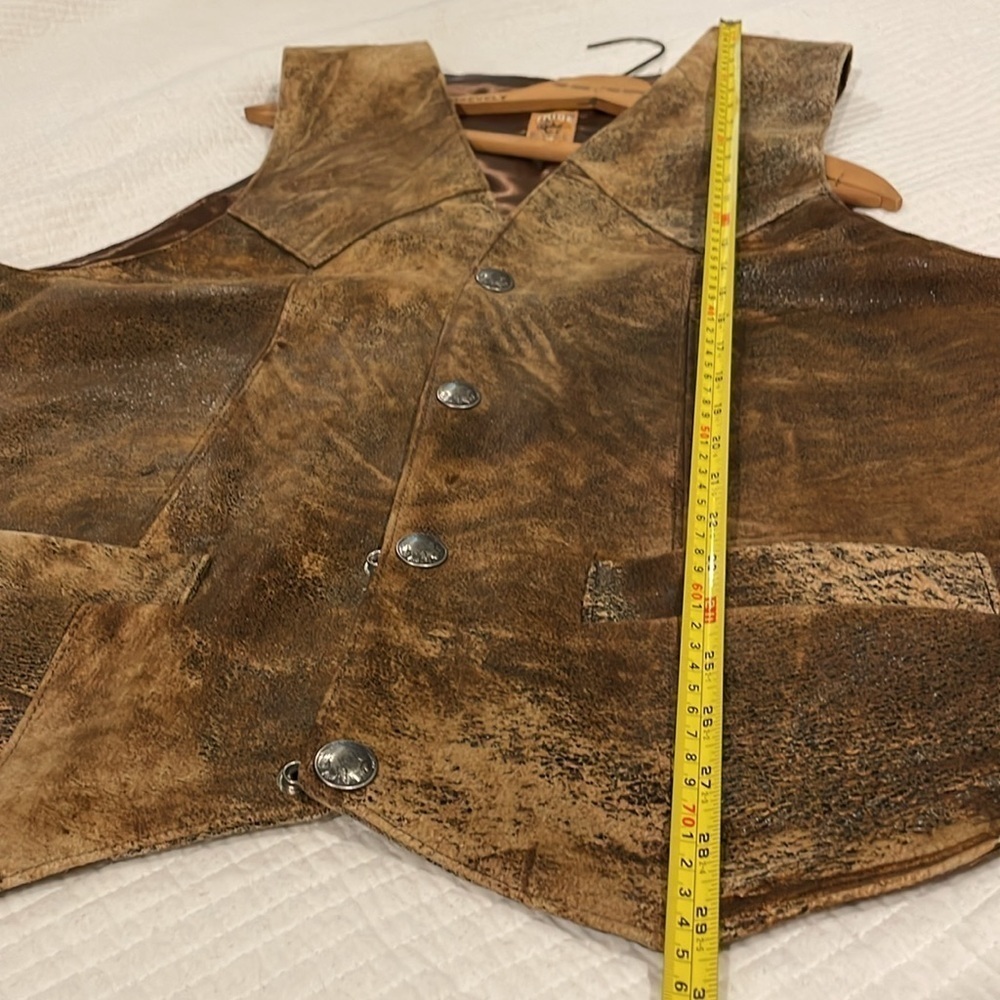Vintage Brown Suede Leather Vest for Men - Picture 15 of 16